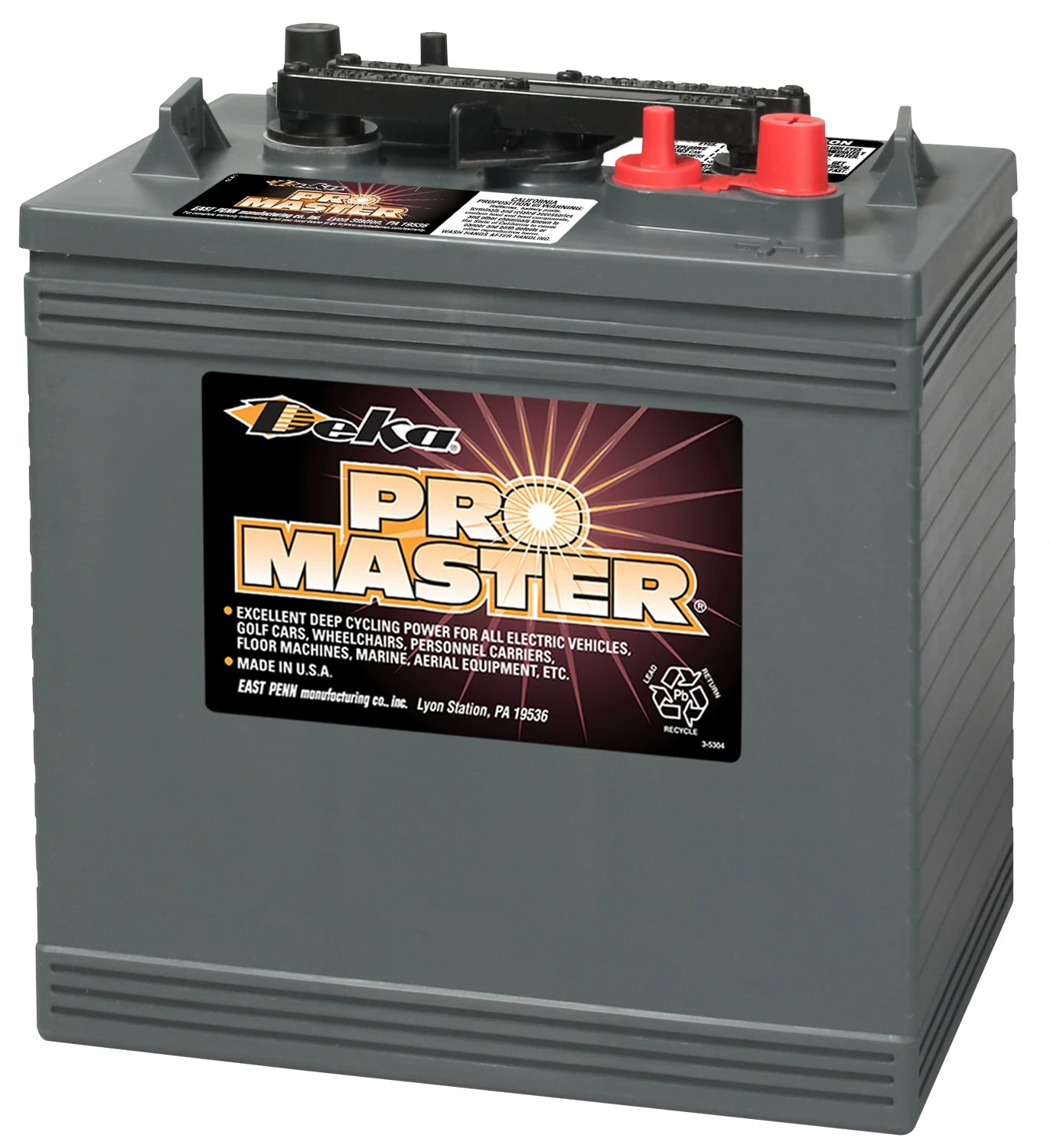 Deka Power Equipment Parts 6-Volt 448-Amp Golf Cart Battery 1 Deka Power Equipment Parts 6-Volt 448-Amp Golf Cart Battery