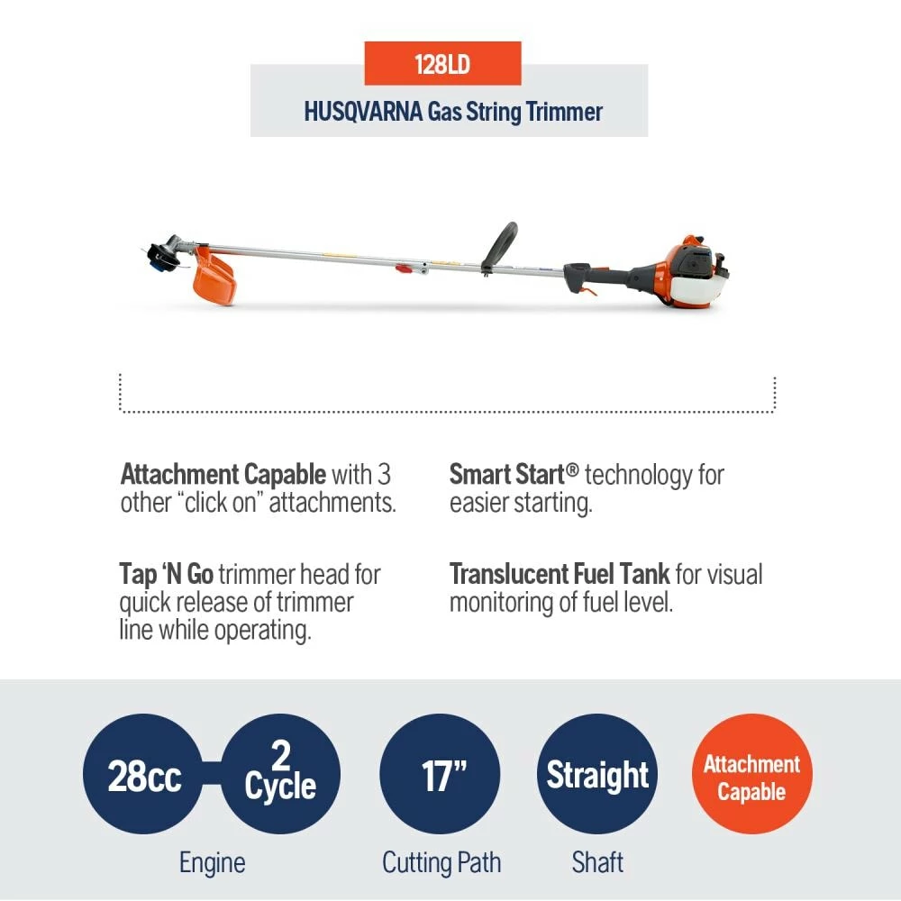 Husqvarna Trimmers & Edgers 128LD 28-cc 2-Cycle 17-in Straight Shaft Gas String Trimmer with Attachment Capable 14 Husqvarna Trimmers & Edgers 128LD 28-cc 2-Cycle 17-in Straight Shaft Gas String Trimmer with Attachment Capable - Image 14