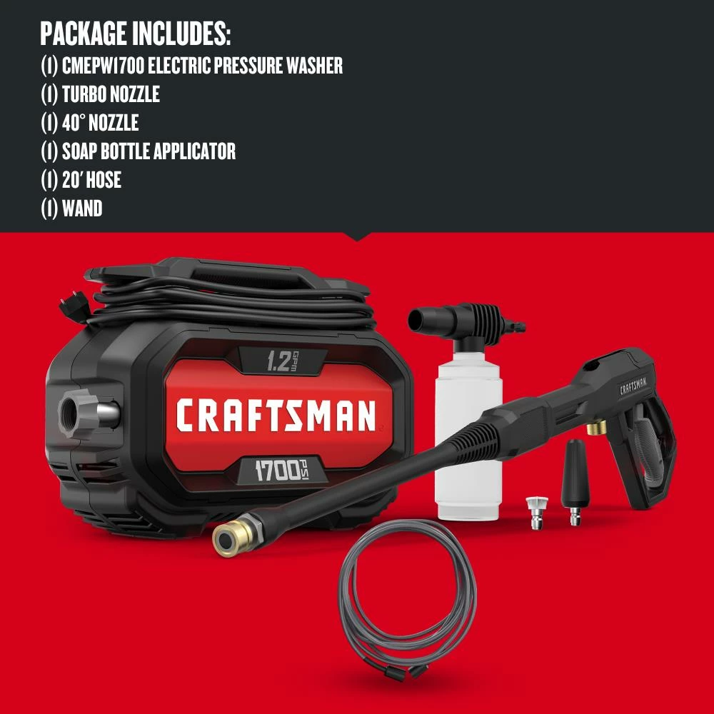 CRAFTSMAN Pressure Washers 1700-PSI 1.2-GPM Cold Water Electric Pressure Washer 5 CRAFTSMAN Pressure Washers 1700-PSI 1.2-GPM Cold Water Electric Pressure Washer - Image 5