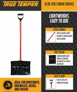 Alternative view of True Temper Lawn & Garden Hand Tools 16-in Poly Snow Shovel with 36-in Steel Handle